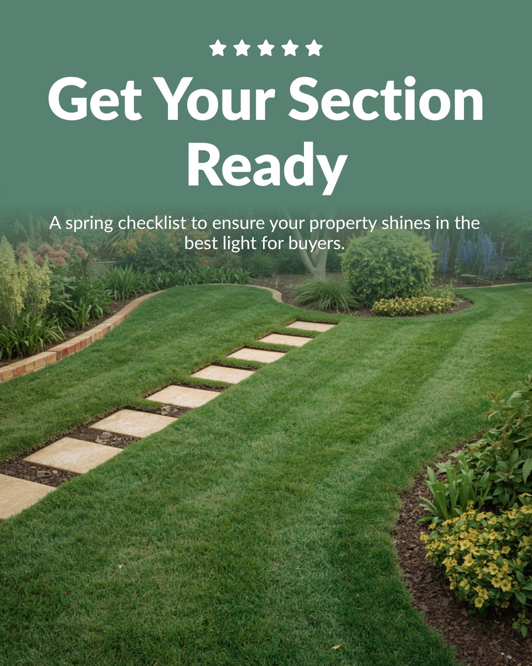 Tidy lawn and garden path, getting your section ready for sale photos in Christchurch